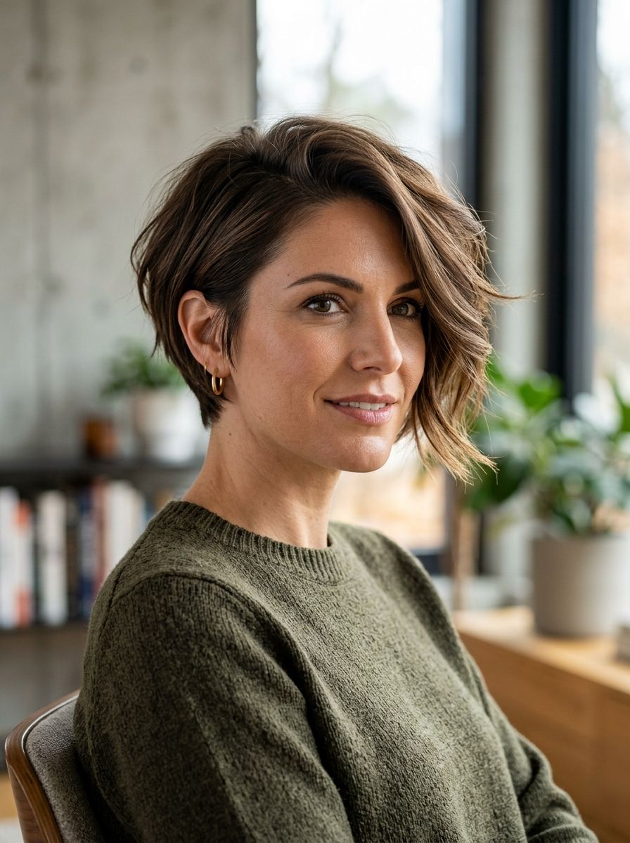 Asymmetrischer kurzer Stufenschnitt - Stufenschnitt kurz